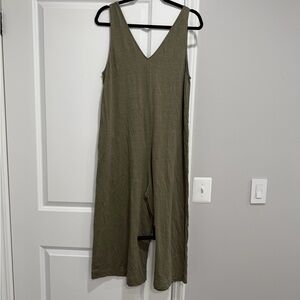 NakedCashmere Olive Green Sleeveless V-Neck Jumpsuit